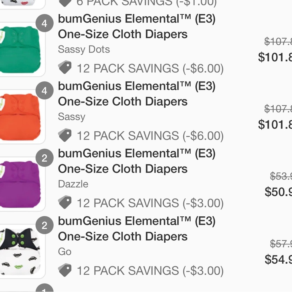 NWT NEW bumgenius Elemental E3 All-in-one cloth diapers 12 Pack